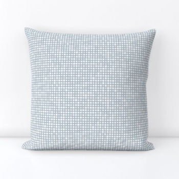 Creative Arts - Pattern Design - May Flower accents dotty - blossom white on soft blue - Spoonflower cushion