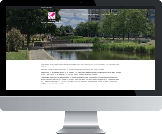 The Chiltern Estates Maintenance website design home page