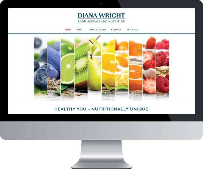 Company brand design - Diana Wright website home page